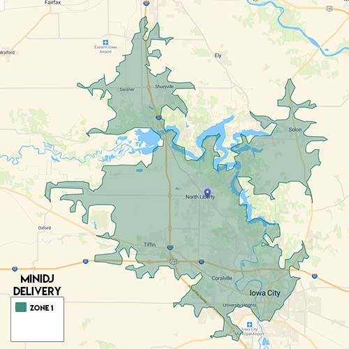 Iowa City MiniDJ Delivery Map