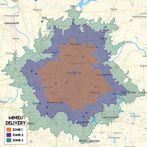 Kansas City MiniDJ Delivery Map